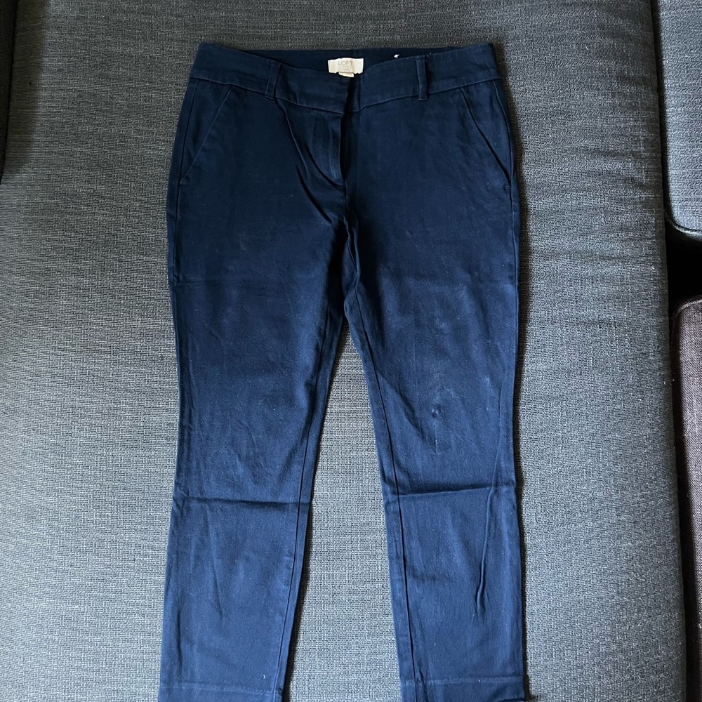LOFT Navy Skinny Ankle Trousers